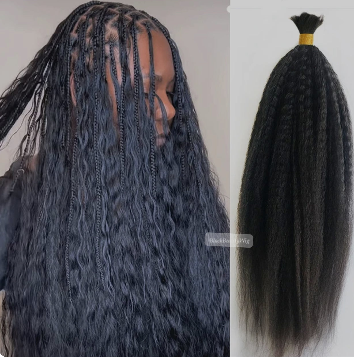 Kinky straight 100% human hair bulk