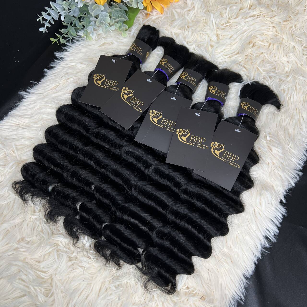 Loose deep wave 100% human hair bulk.