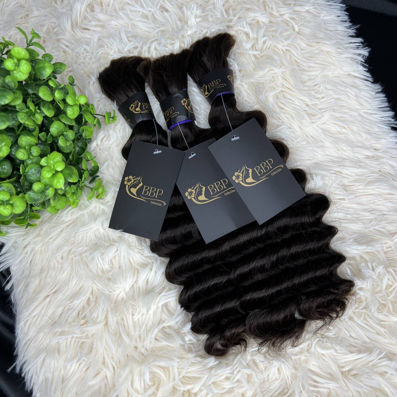 Loose deep wave 100% human hair bulk.