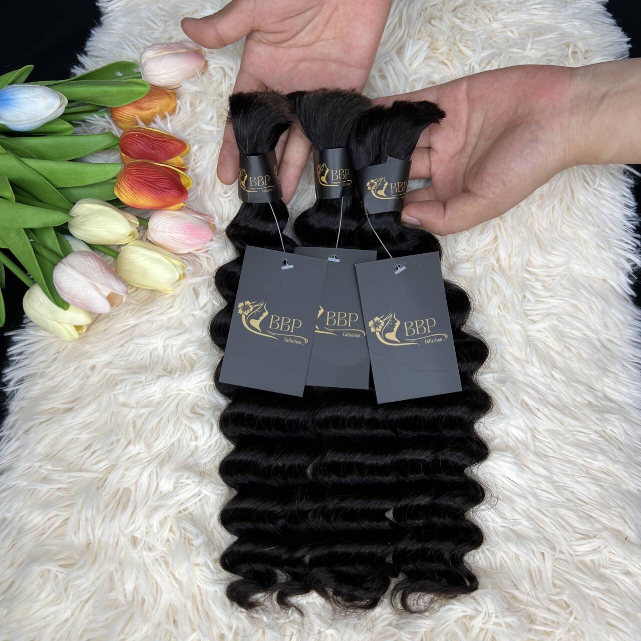 Loose deep wave 100% human hair bulk.