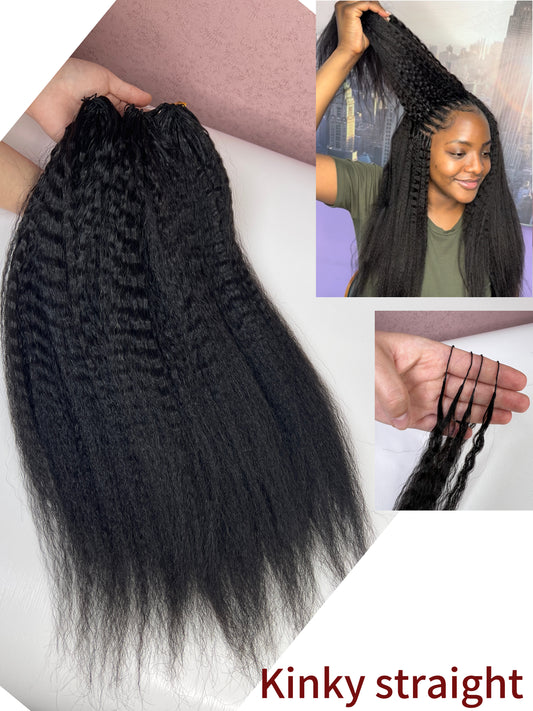 Premium kinky straight,BBP Collection 100% Human Hair Crochet (15A Grade) Crafted from high-quality double drawn human hair,this crochet hair is soft, easy use,durable, reusable.