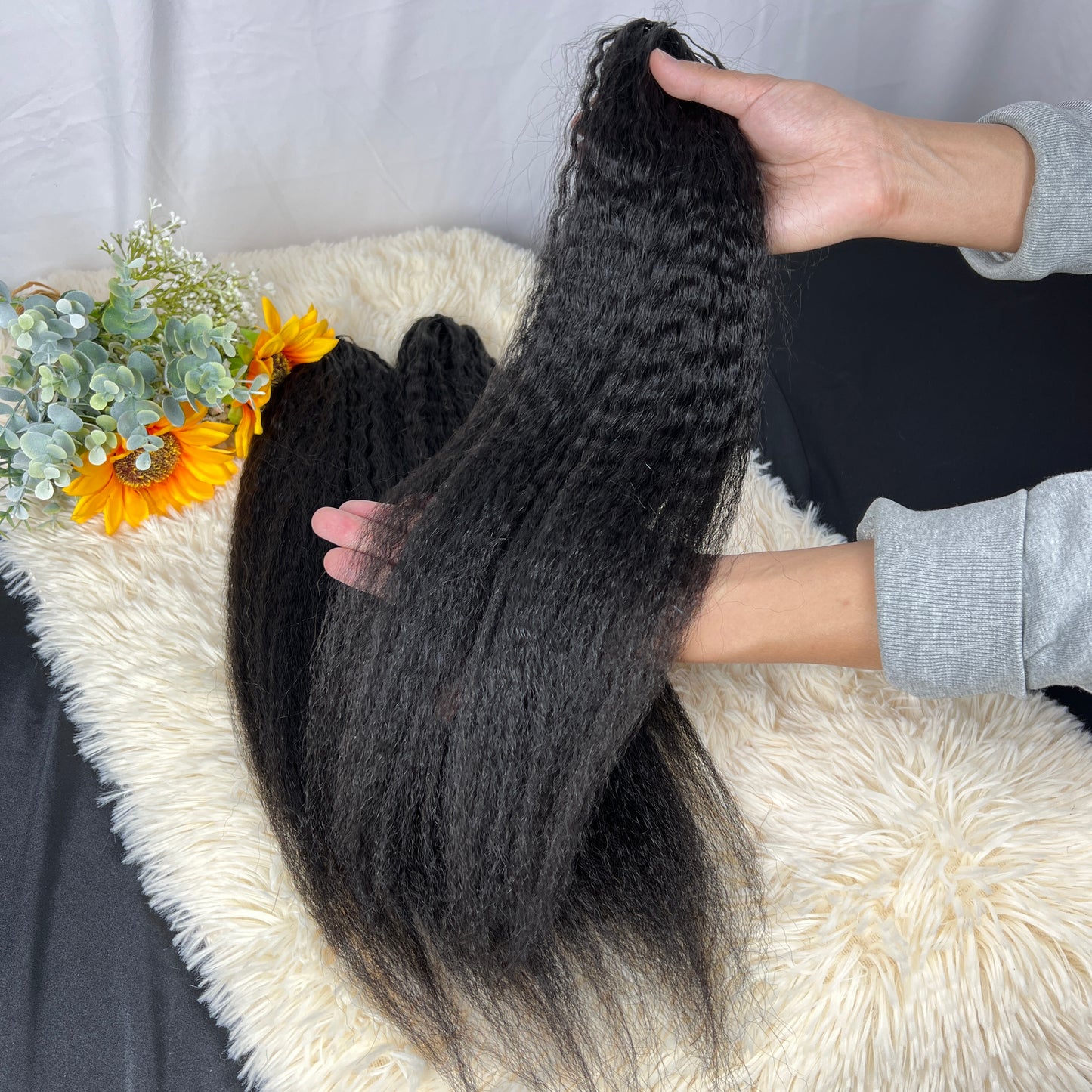 Premium kinky straight,BBP Collection 100% Human Hair Crochet (15A Grade) Crafted from high-quality double drawn human hair,this crochet hair is soft, easy use,durable, reusable.