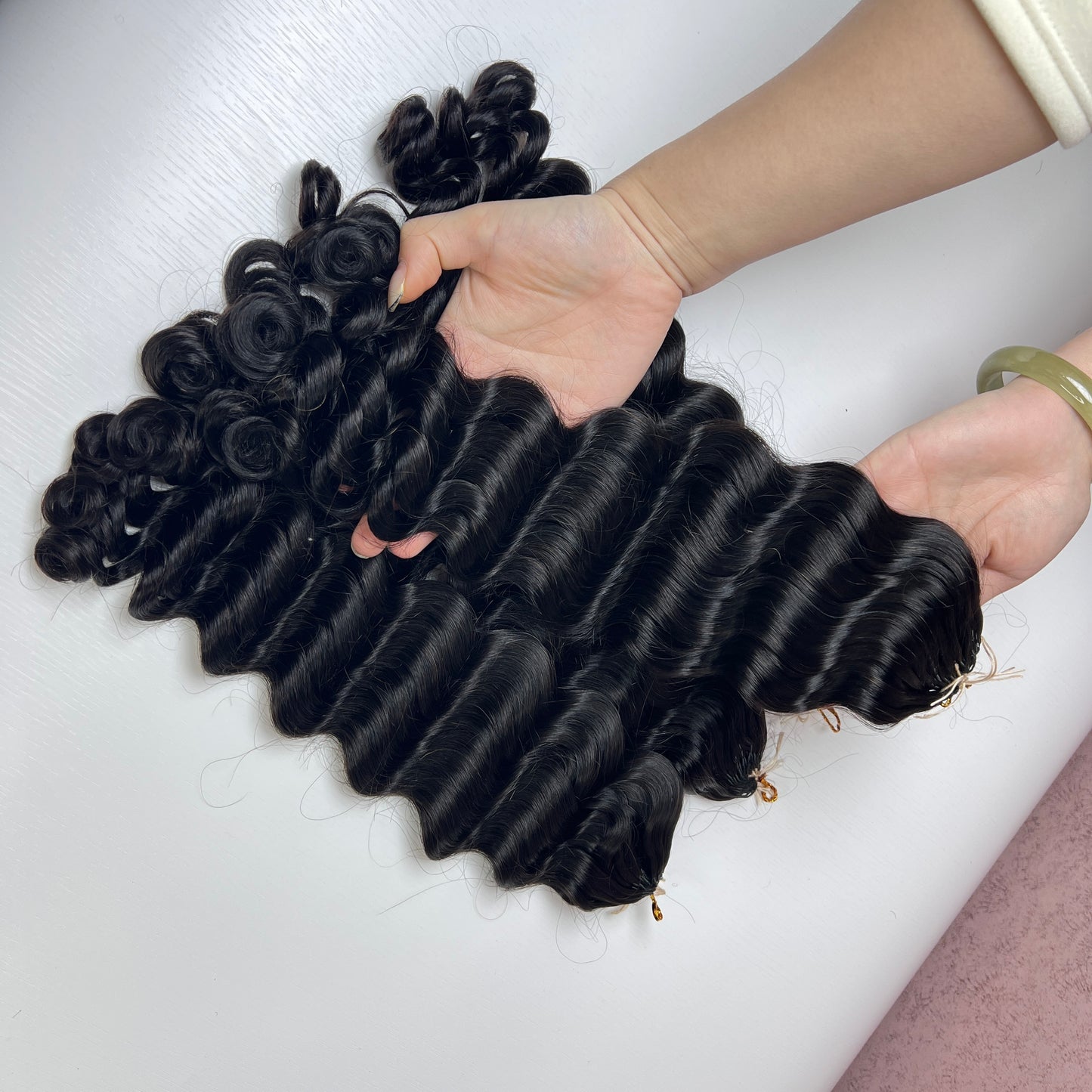 Premium loose Deep BBP Collection 100% Human Hair Crochet (15A Grade) Crafted from high-quality double drawn human hair,this crochet hair is soft, easy use,durable, reusable.