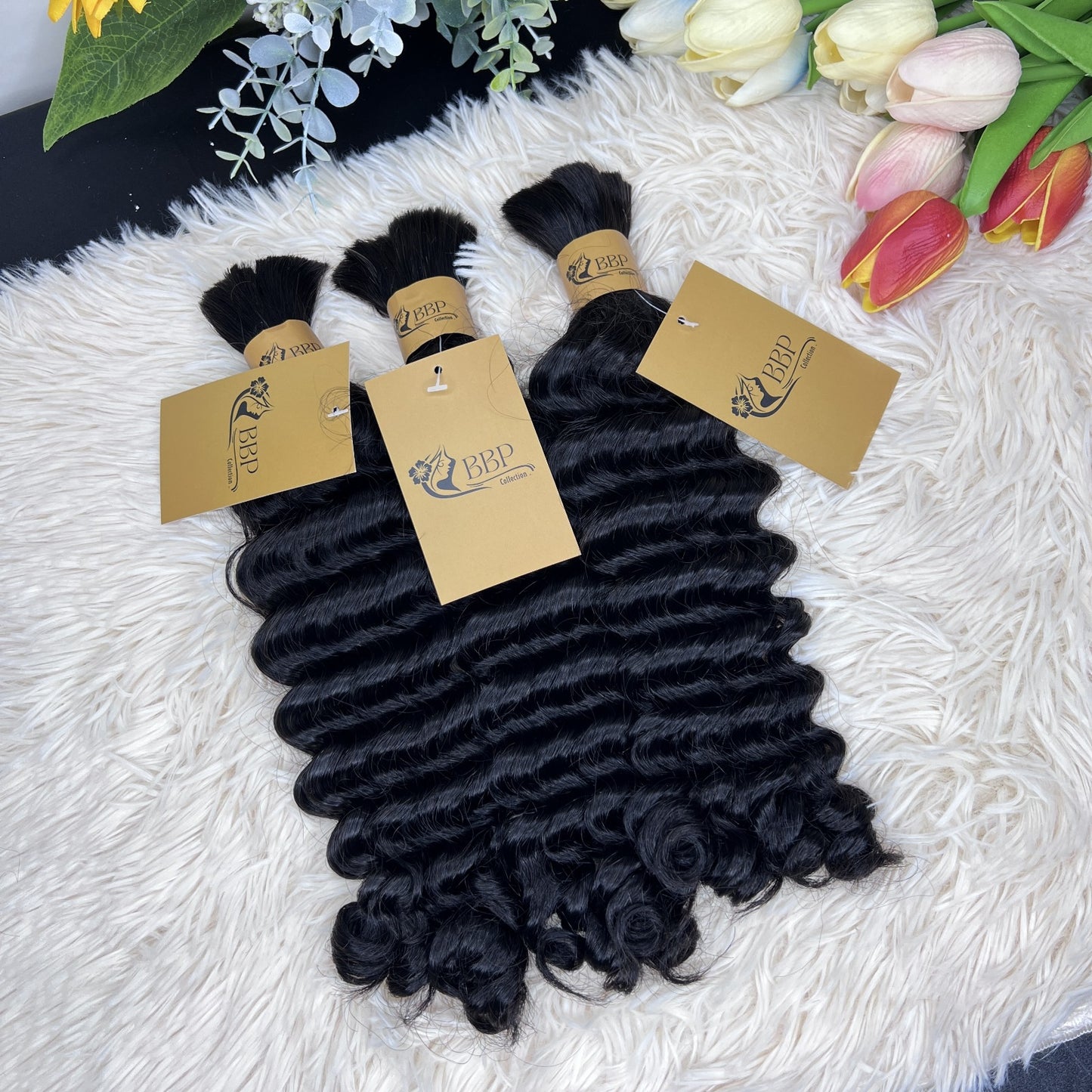 Burmese Loose deep wave 100% human hair bulk.